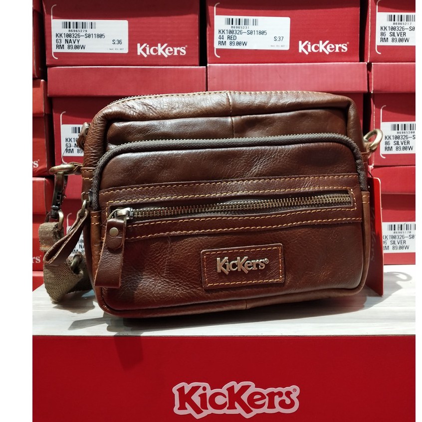 Kickers leather sale sling bag