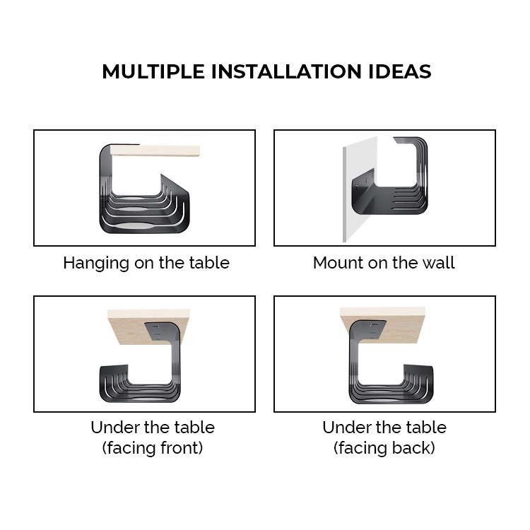 ZENi Under Desk Cable Management Tray | Socket Extension Holder For ...