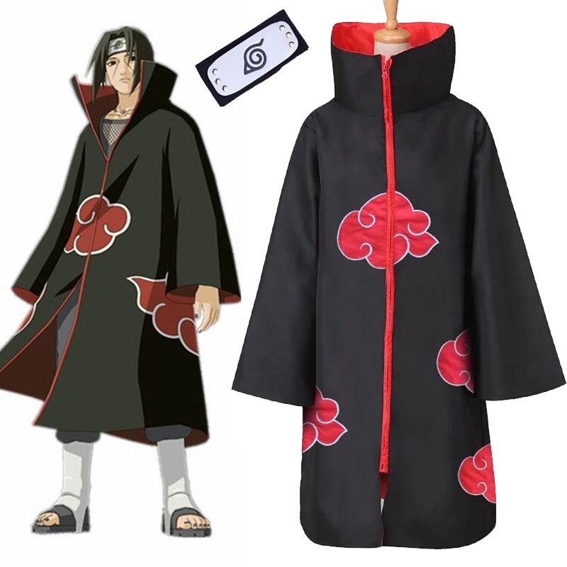 Anime Akatsuki Naruto Uchiha Itachi Cosplay Costume Robe Cloak Coat ...