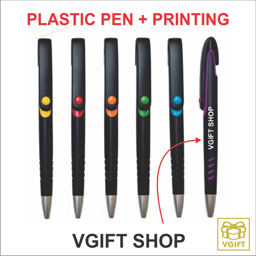 [ 50pcs ] + PRINTING Plastic Ball Pen Door Gift Annual Dinner Hadiah