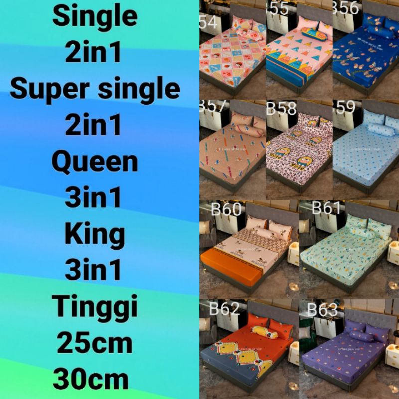 premium cotton 850tc Aloe cotton[single super single2in1]queen king 3in1, bolster case Shopee