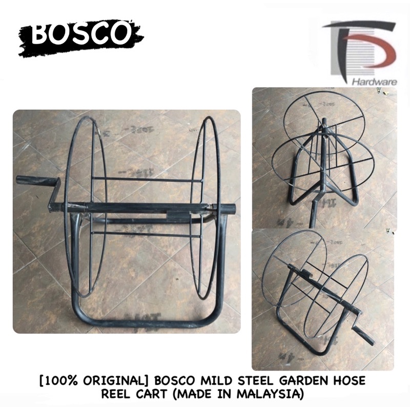 100% ORIGINAL] BOSCO MILD STEEL GARDEN HOSE REEL CART (MADE IN MALAYSIA)