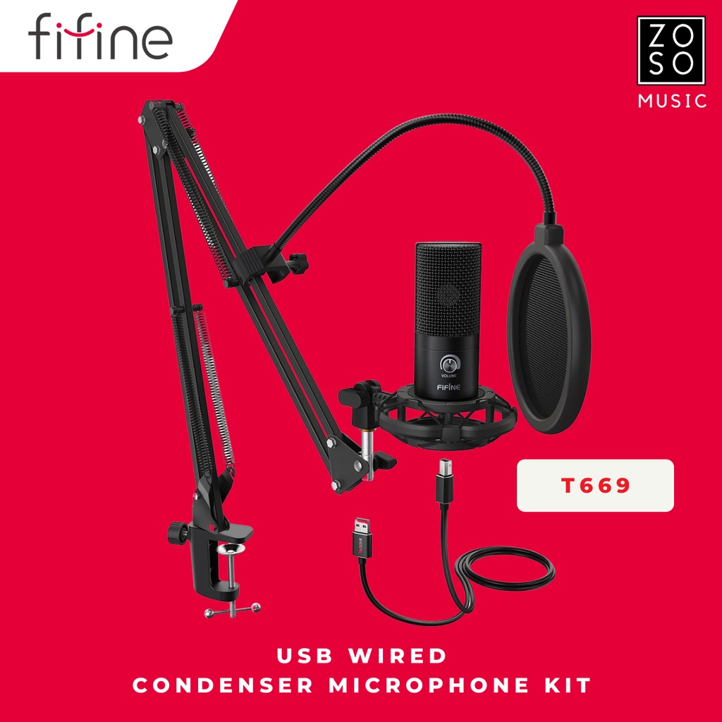 FIFINE T669 USB CONDENSER MICROPHONE KIT FULLSET (FIFINE/ T669/ USB