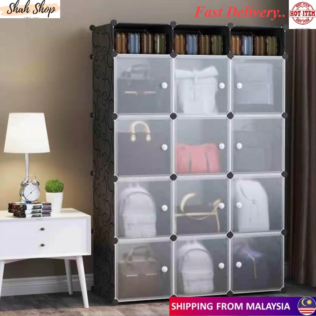 Rak Almari Besar PLAIN Book Rack 12C With Storage Rack Almari Karton ...