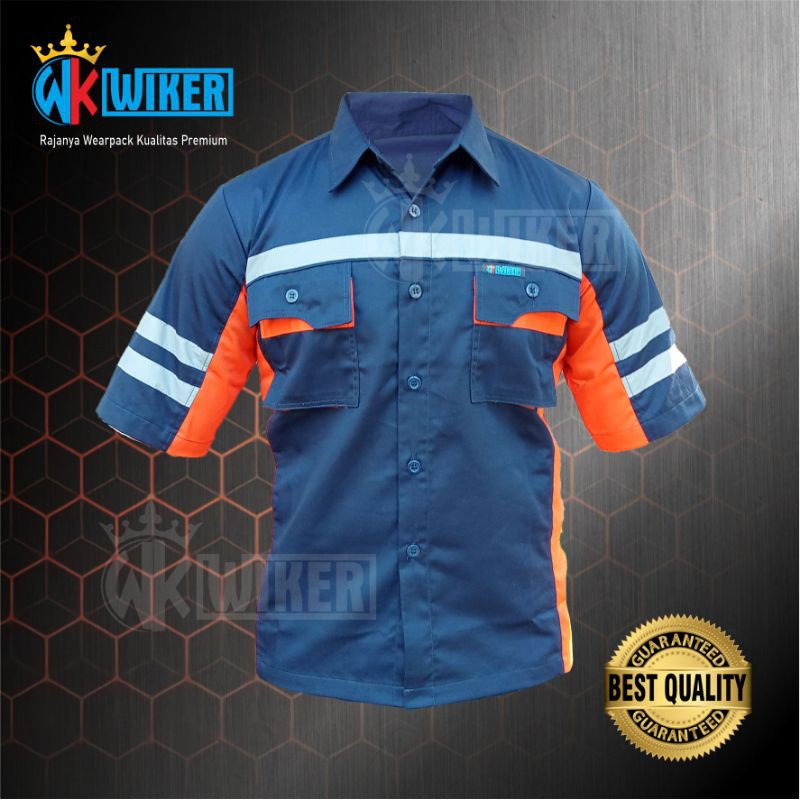 Wearpack Safety Navy Orange - Short Tops Work Shirts - Work Uniforms ...