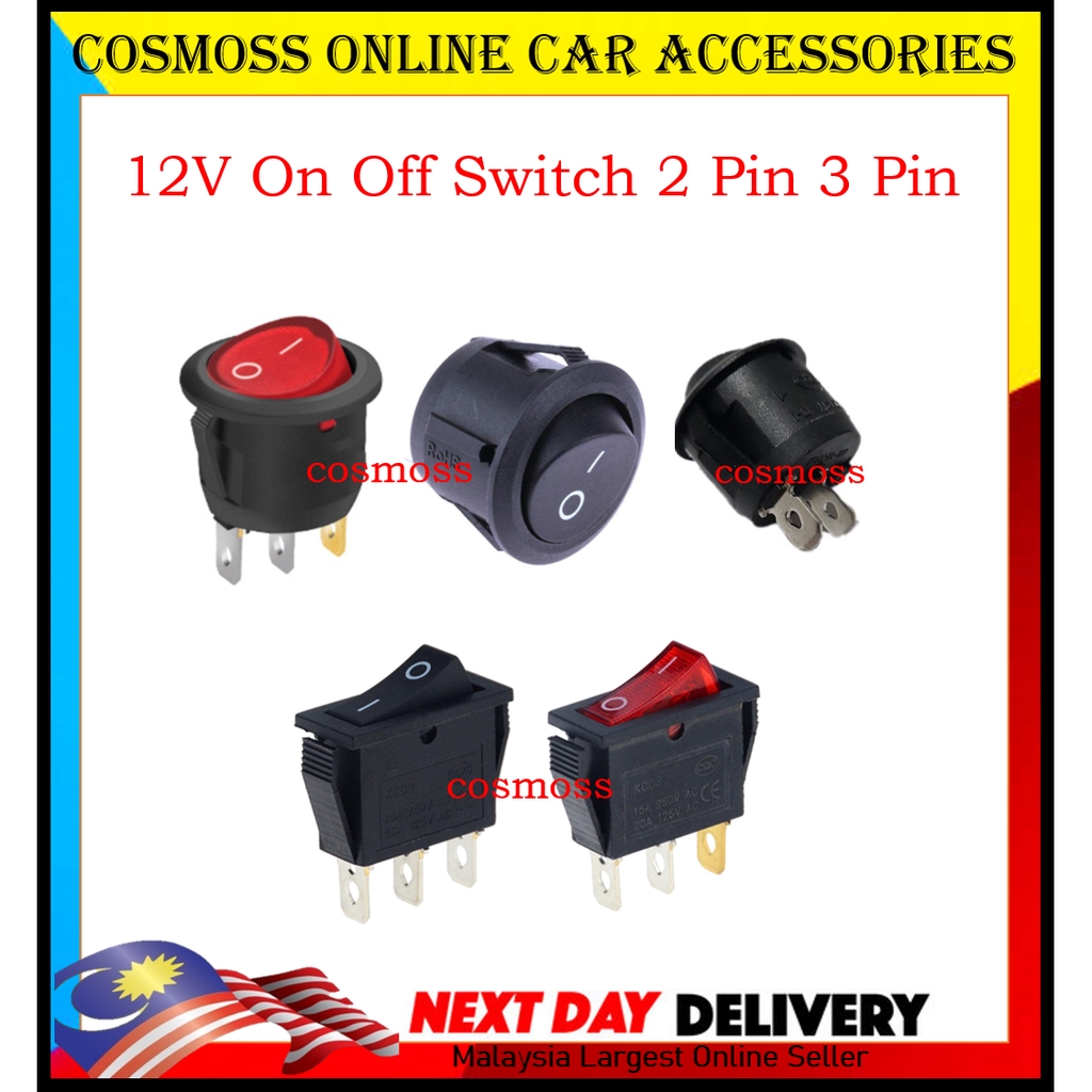 Car Automotive Electrical Round On Off Switch 12v For Fog lamp led spot ...