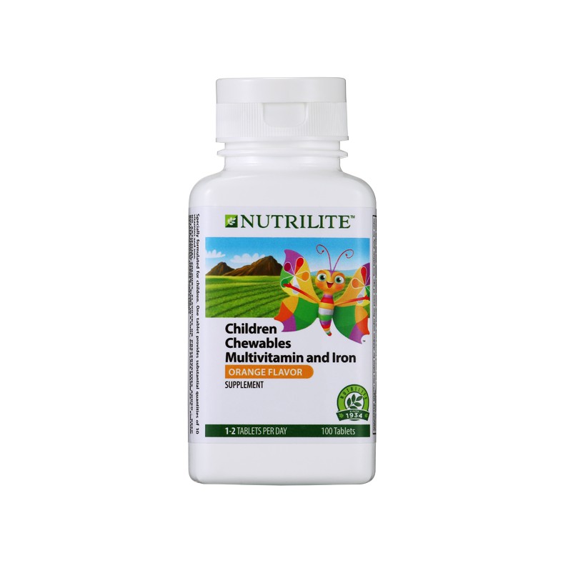 AMWAY NUTRILITE Chewables Multivitamin and Iron Supplement (100 tab ...