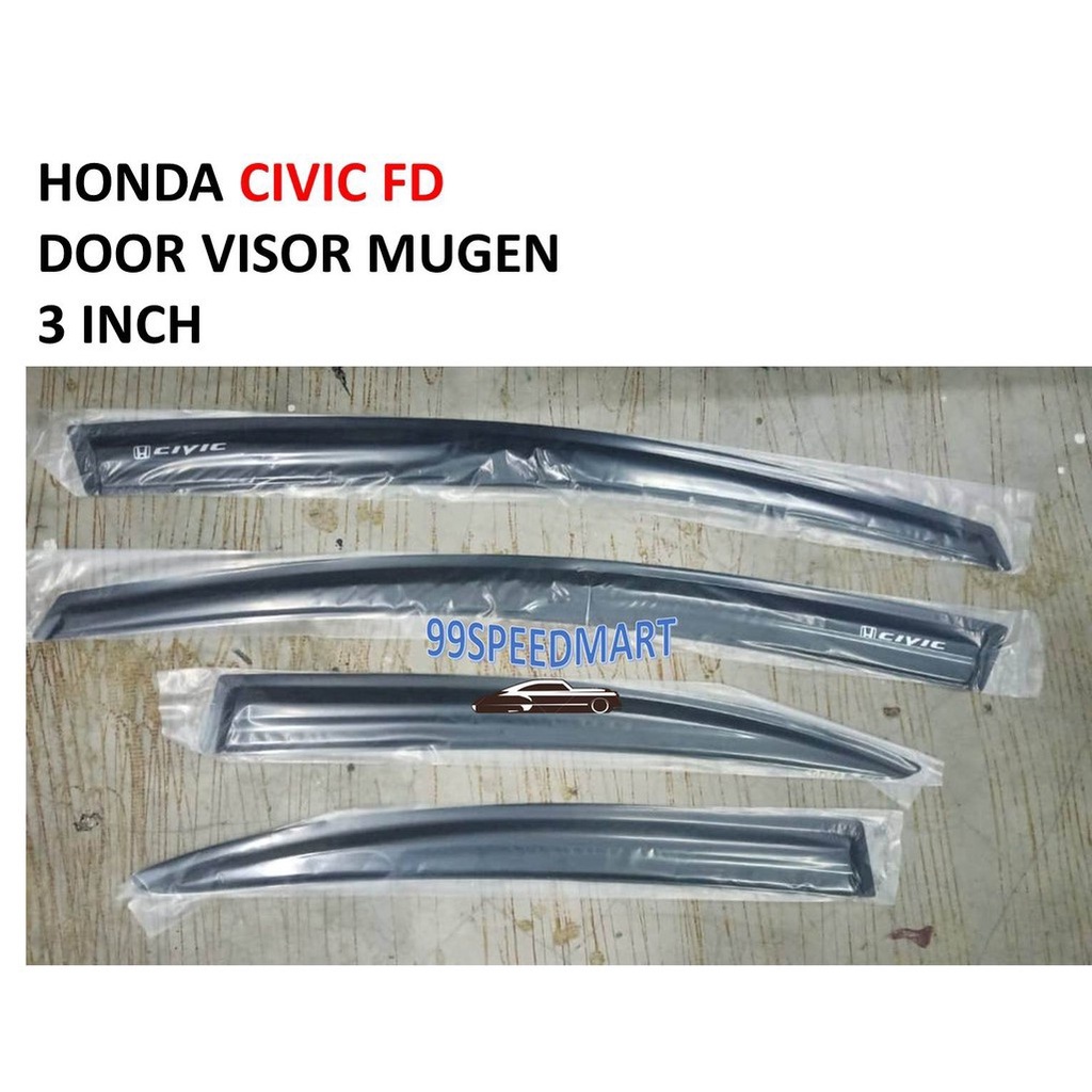 HONDA CIVIC FD DOOR VISOR MUGEN 3 INCH | Shopee Malaysia