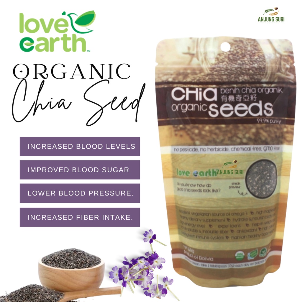 Organic Chia Seeds Love Earth 100 Organic Chia Seed Lower LDL