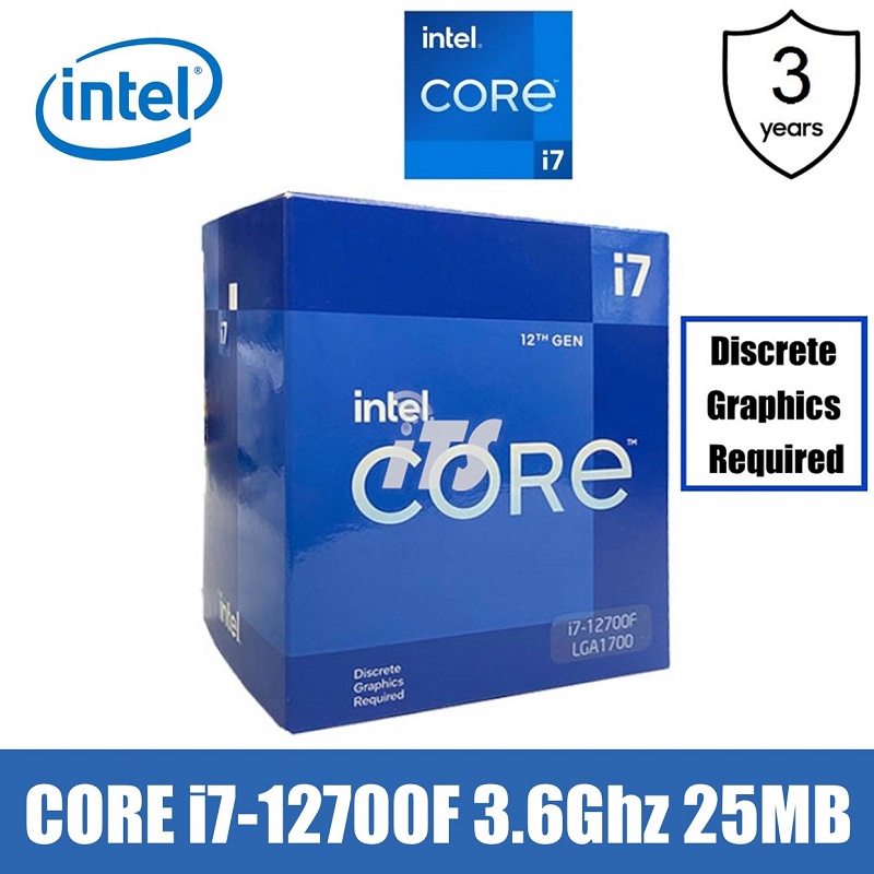 Intel Core I7-12700F 12th Gen Processor - Alder Lake (25MB Cache, 3 ...