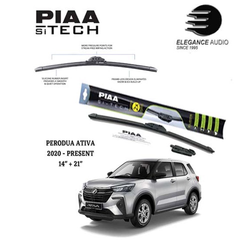 PIAA Si-Tech Silicone Wiper For Perodua Ativa 2020 ~ Present (14