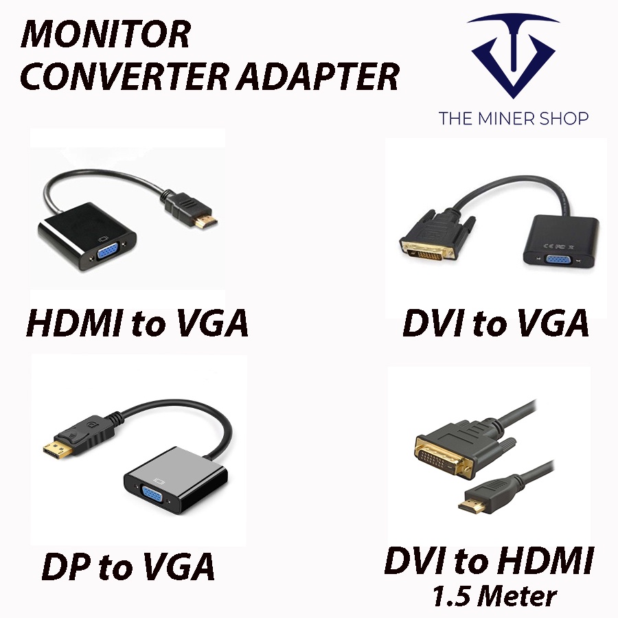 DVI 24+1 Male to VGA /HDMI to VGA /DP to VGA/DVI to HDMI 1.5M Monitor