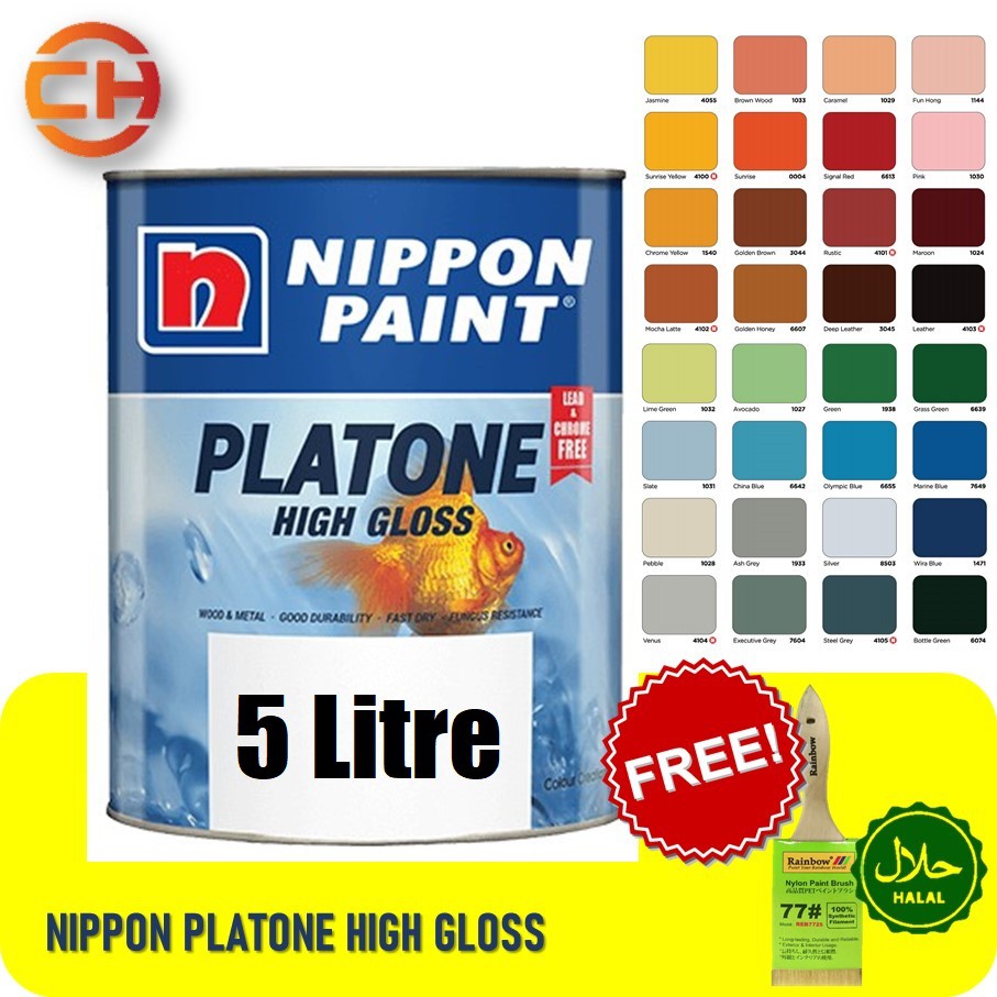 NIPPON PAINT PLATONE HIGH GLOSS 5 LITER - WOOD & METAL, EXTERIOR ...