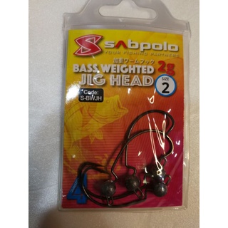 HOOK, SABPOLO BASS WEIGHTED JIG HEAD 2G (S-BWJH)