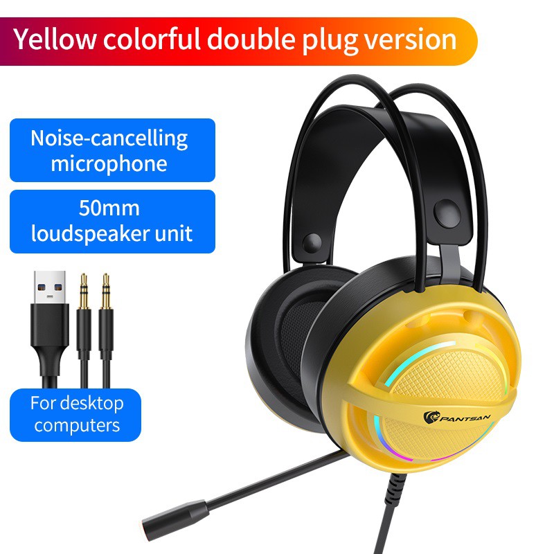 PANTSAN PSH-100 RGB Gaming Headset With Microphone Wired Earphones 7.1 ...