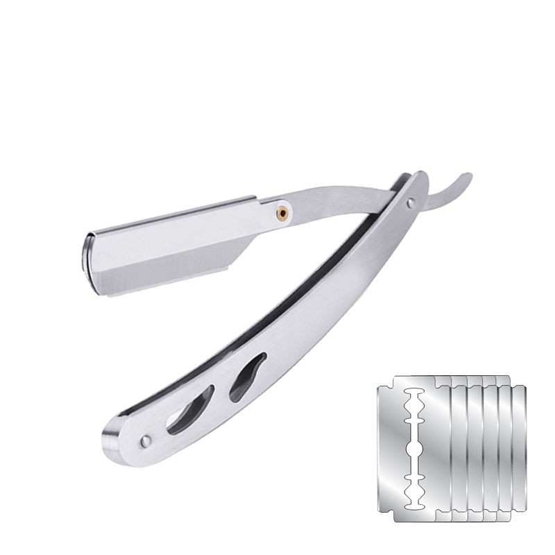 Barber Men's Razor Folding Straight Razor Blade Free Metal Razor Blade ...