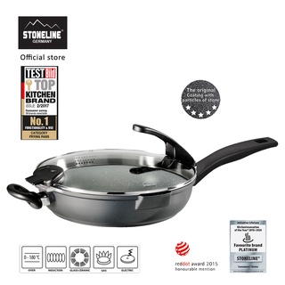 Classic 32cm Wok with Silicone Lid, Long handle, Short counter handle