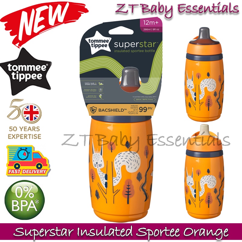 Tommee Tippee Superstar Insulated Sportee Bottle / Cup 266ml 12m+ with ...