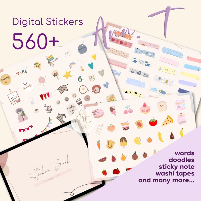 GoodNotes / PNG Ann. T Digital Special Sticker Book 2 for Planner ...