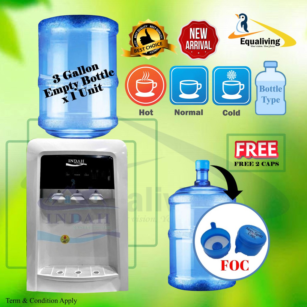 INDAH Water Dispenser Bottle Type Hot & Cold Water Dispenser Model