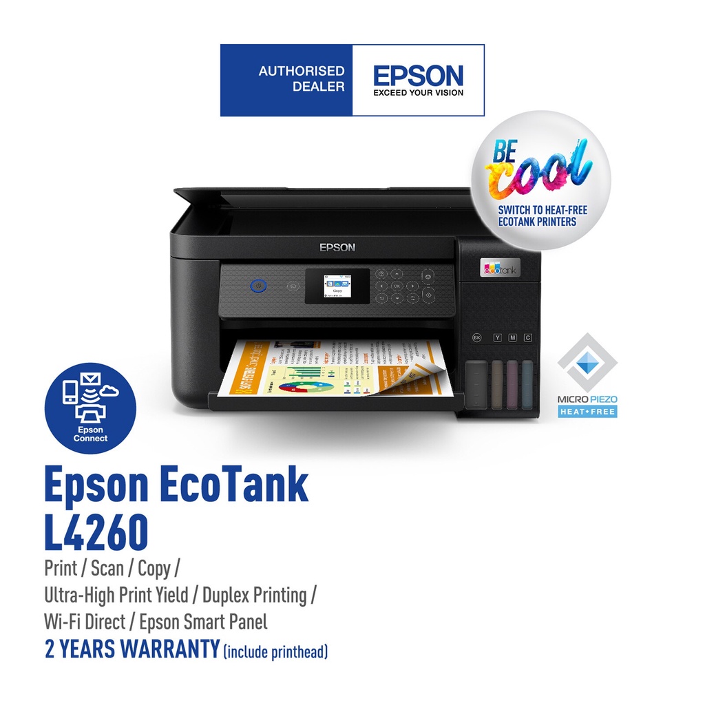 EPSON L4160 / L4260 PRINTER (PRINT,SCAN,COPY,WIFI DIRECT,LCD,DUPLEX ...