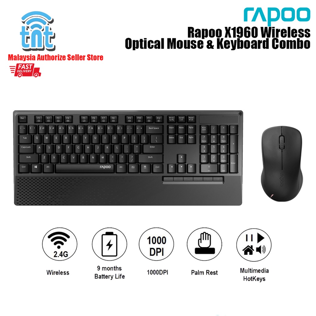 Rapoo X1960 Wireless Optical Mouse & Keyboard Combo Shopee Malaysia