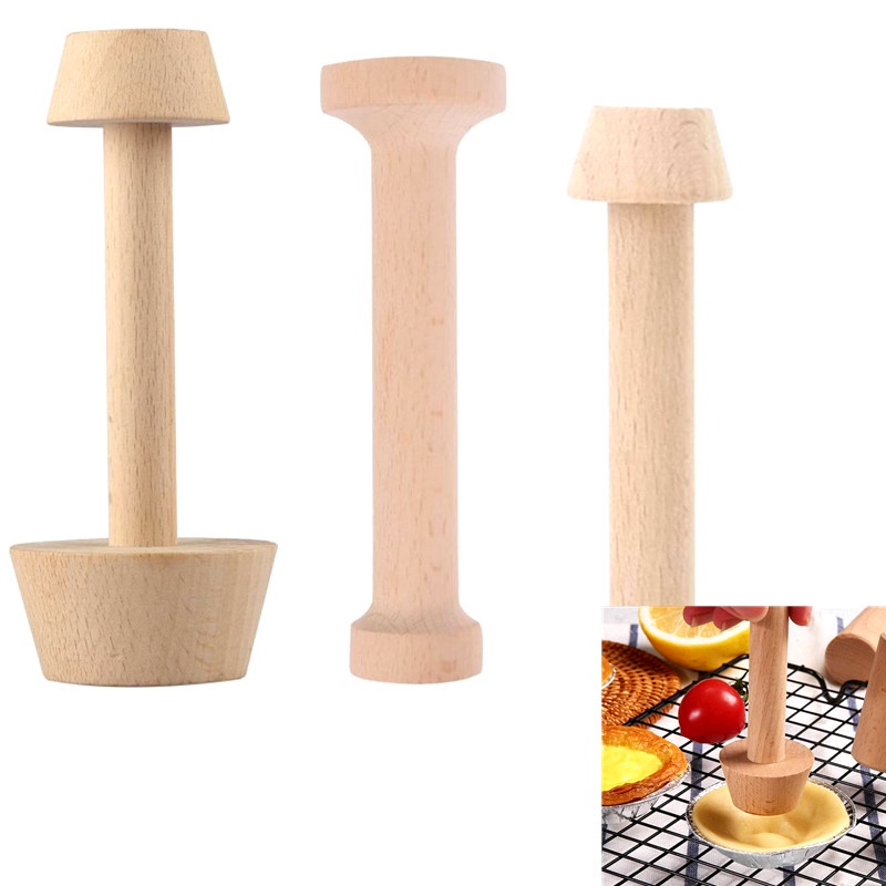 Wooden Tart Pastry Tamper Presser Tart Shell Molds Pastry Dough Tamper