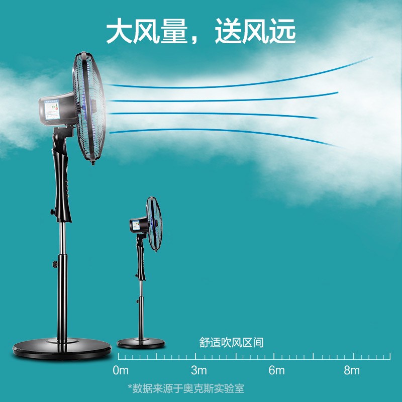 Ox Electric Fan Remote Control Floor Fan Household Shaking Head Timing Vertical Dormitory