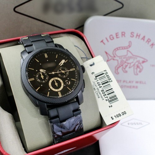 Original Fossil Men Machine Chronograph Black Ion Plated Watch FS4682 Jam Tangan Lelaki Shopee Malaysia