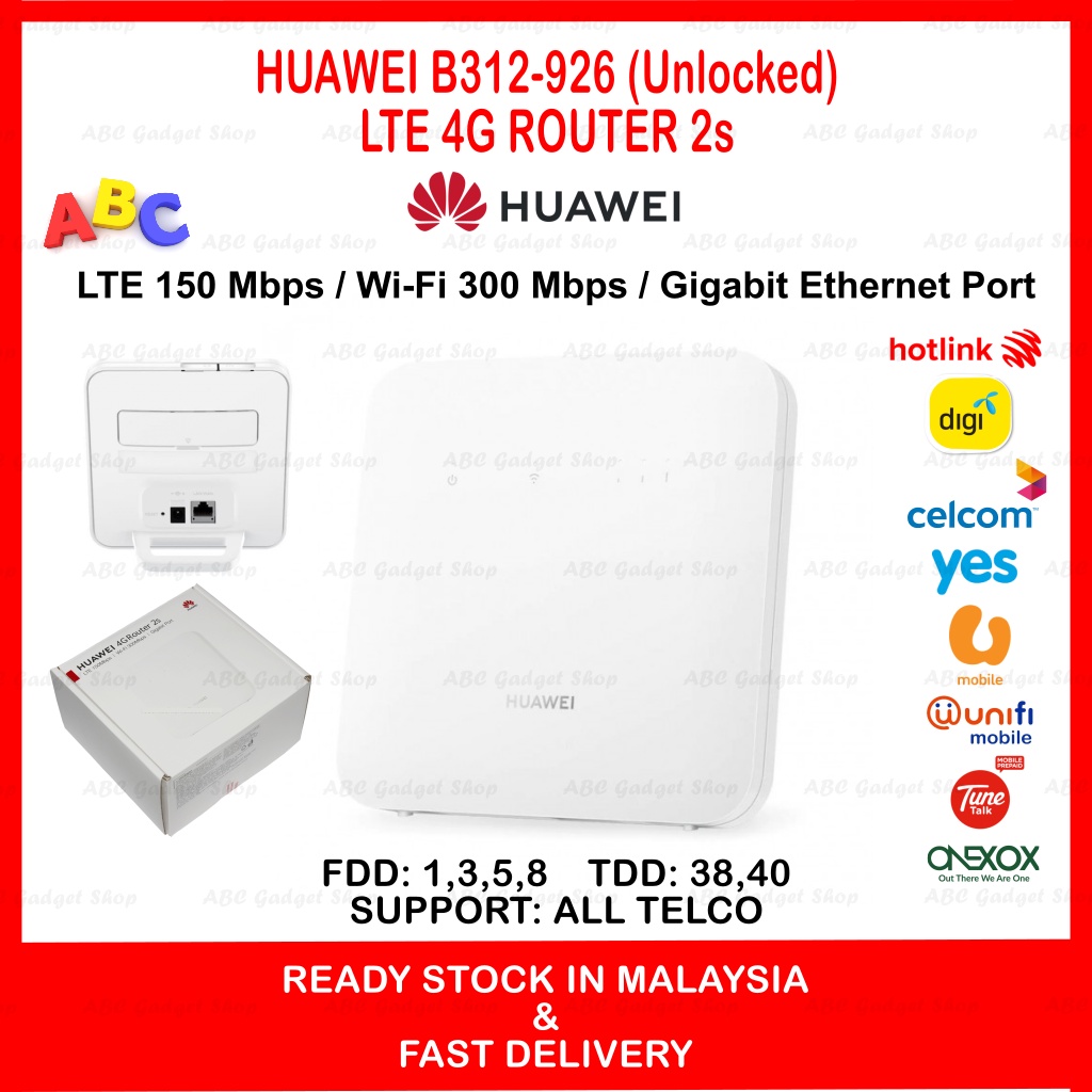 NEW HUAWEI B312-926 4G ROUTER 2s UNLOCKED (2021 Model) LTE MODEM WIFI ...