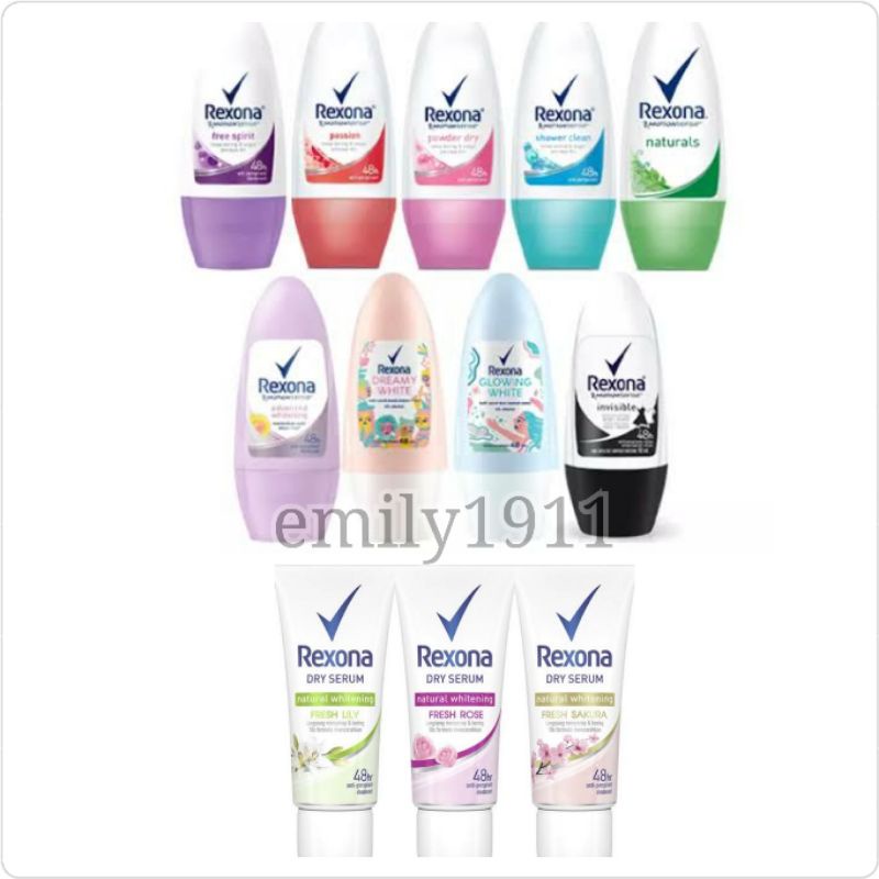 Rexona DEO LOTION 45gr/Dry Serum 50ml/Deodorant Roll on 40ml/Deodorant ...