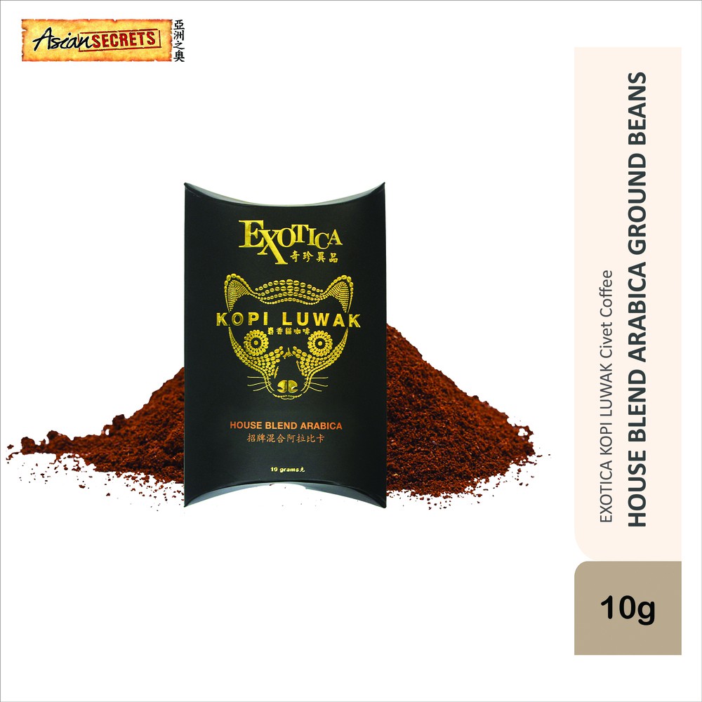 EXOTICA KOPI LUWAK / ROBUSTA / ARABICA CIVET GROUND COFFEE bucket list (10g) Exotica 猫屎咖啡 阿拉比卡