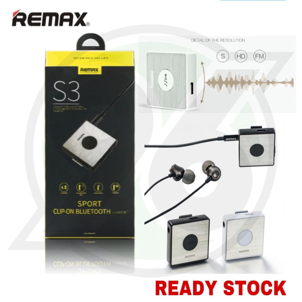 Remax S3 Bluetooth Headphones CLIP-ON Receiver BT4.1 RB-S3 - [ READY ...