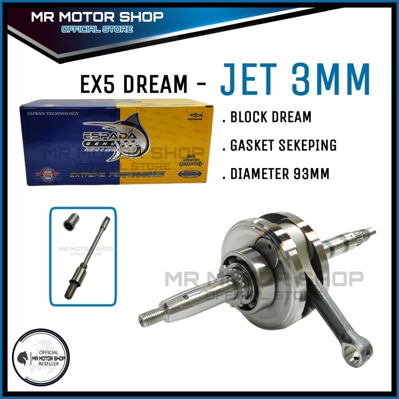 ESPADA RACING CRANKSHAFT JET 3MM EX5/EX5 DREAM/WAVE100 Shopee Malaysia