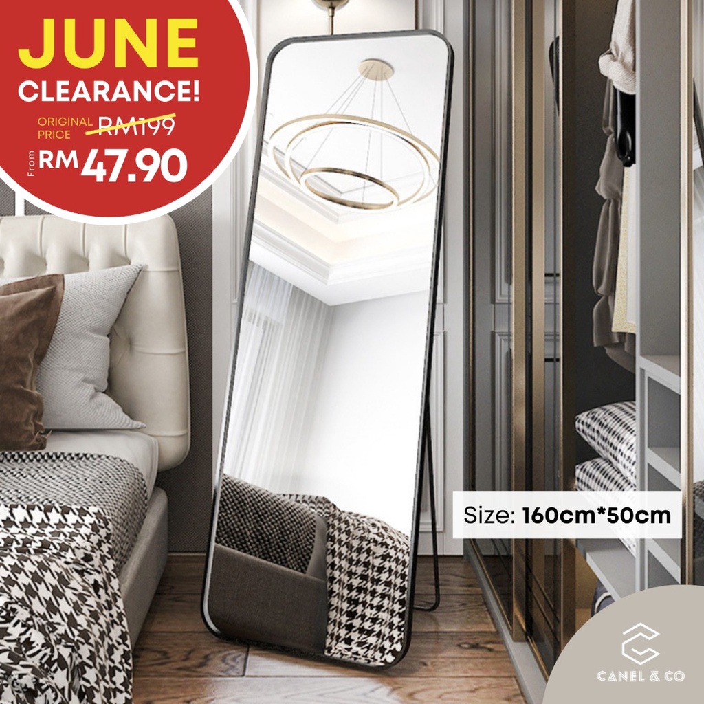 [Ready Stock] 120cm 160cm Standing Long Mirror Stand Fulllength Wall