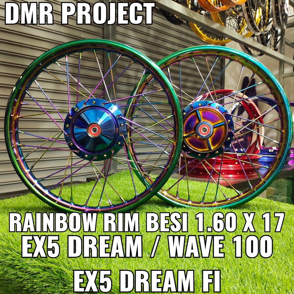 RAINBOW EX5 DREAM/W100/EX5 FI RIM BESI 1.60 X 17 (COMPLATE SET) HUB ...