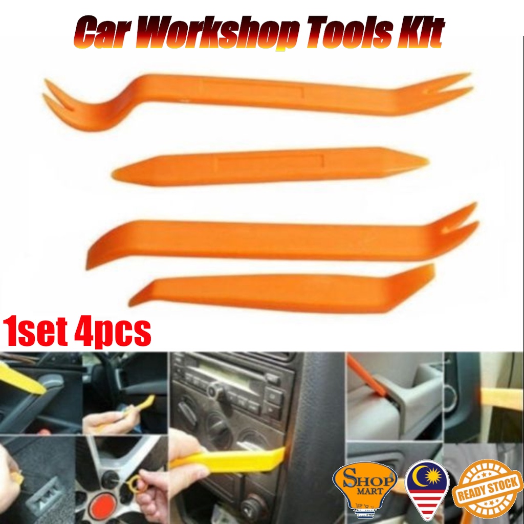 1Set Car Tools Kit Accessories Workshop Door Panel Bumper Clip Pry Tool Han  Cockpit Repair Remove Alat Buka Pintu Kereta