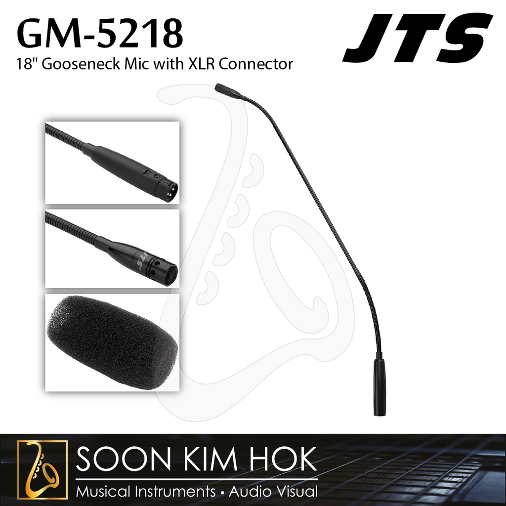 Microfono A Collo Di Cigno JTS GM 5218 – Supercardioide, Connettore XLR, Ideale Per Conferenze E Sistemi Audio Professionali