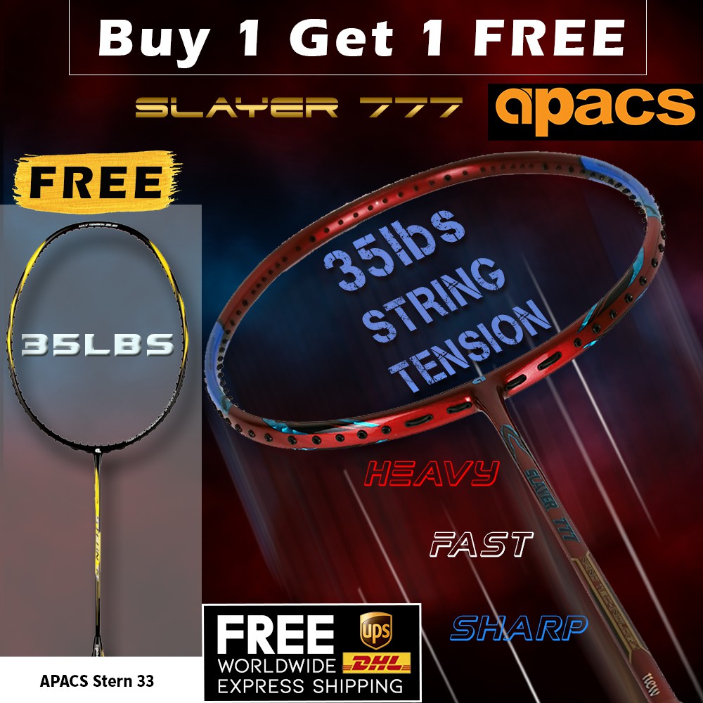 [Ready Stock] Apacs Slayer 777 Badminton Racket + Apacs Stern 33