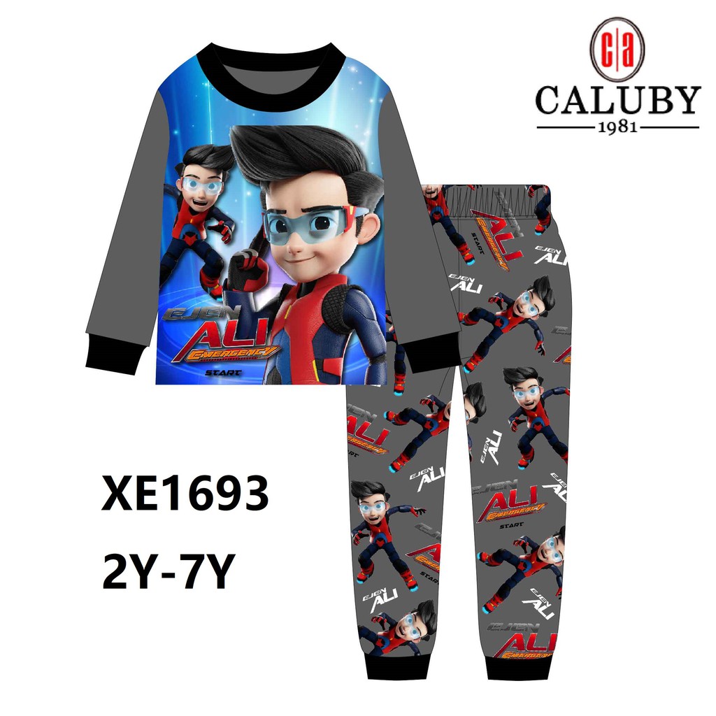 Caluby 100 Cotton Long Sleeve Sleepwear Pyjamas Pajamas ALI 1693 Shopee Malaysia