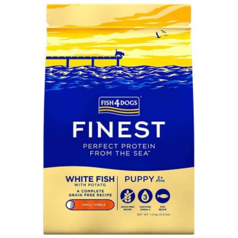 FISH 4 DOGS Finest Fish 4 Puppy Ocean Whitefish Small Bite (1.5kg ...