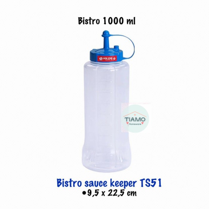 1000ml Plastic Sauce Bottle Lion Star Soy Sauce Bottle Plastic Sauce