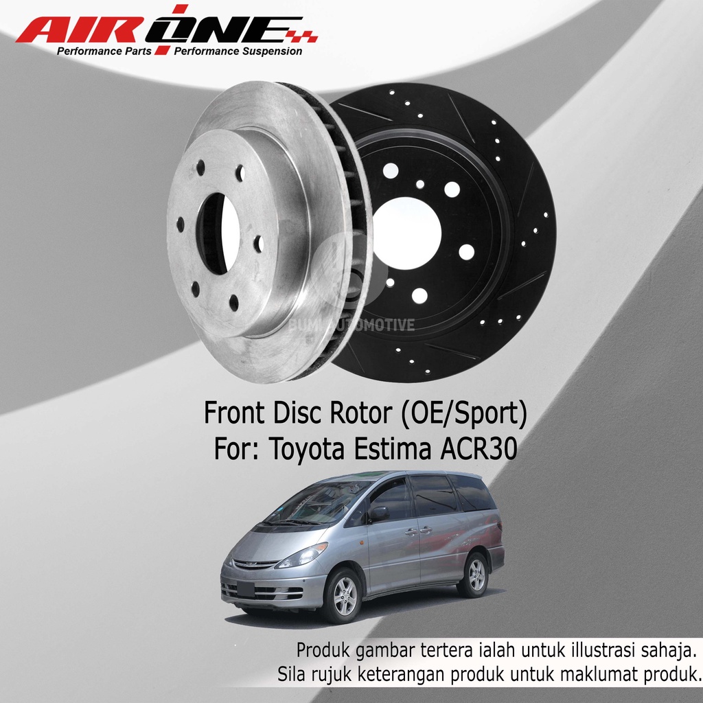 Toyota Estima ACR30 Front (Depan) Disc Rotor Racing Disc Brake 275mm ...