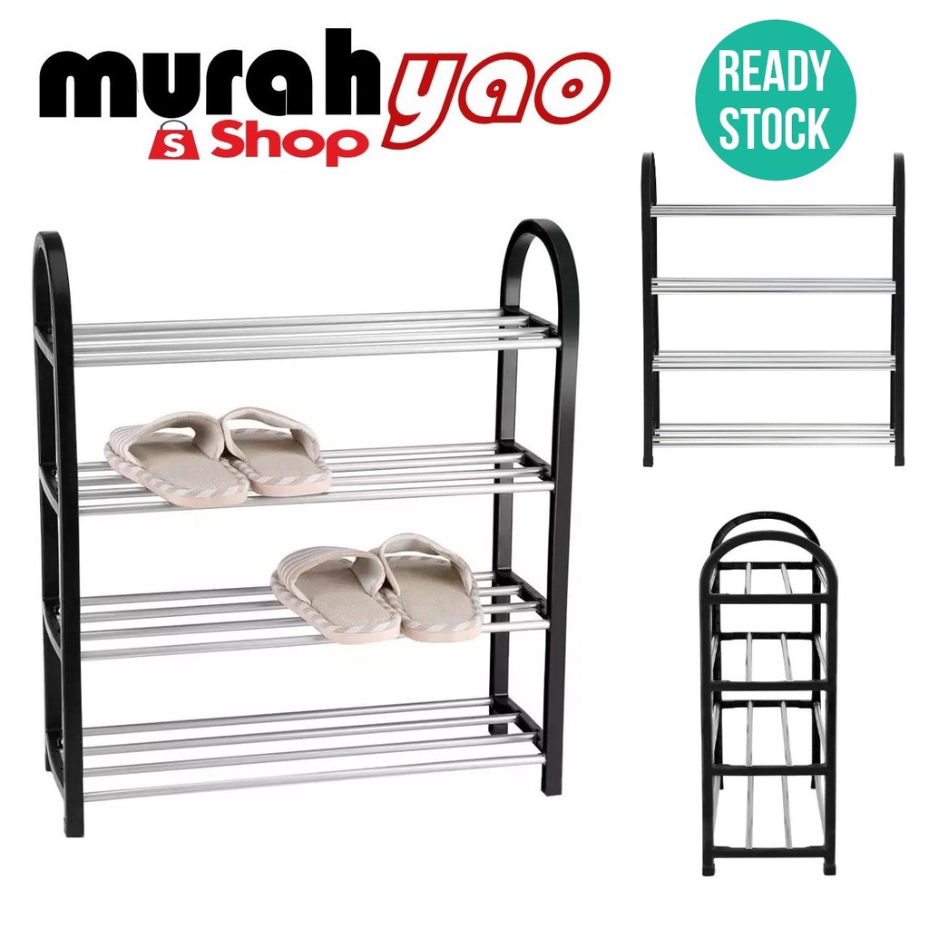 shoe-rack-4-tiers-plastic-aluminium-metal-standing-shoe-rack-diy-home