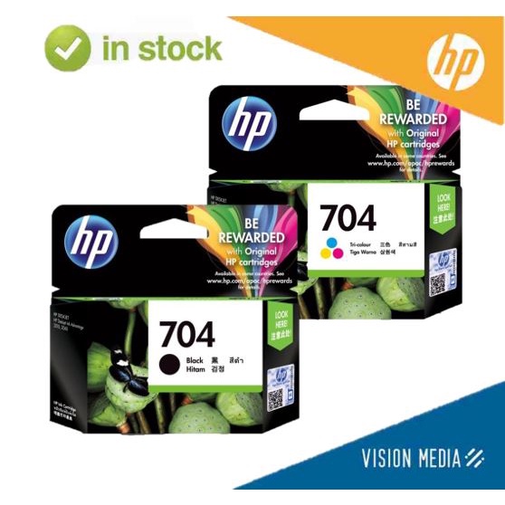 HP 704 Black & Tri Color Ink Cartridge [Original](100% Genuine ...