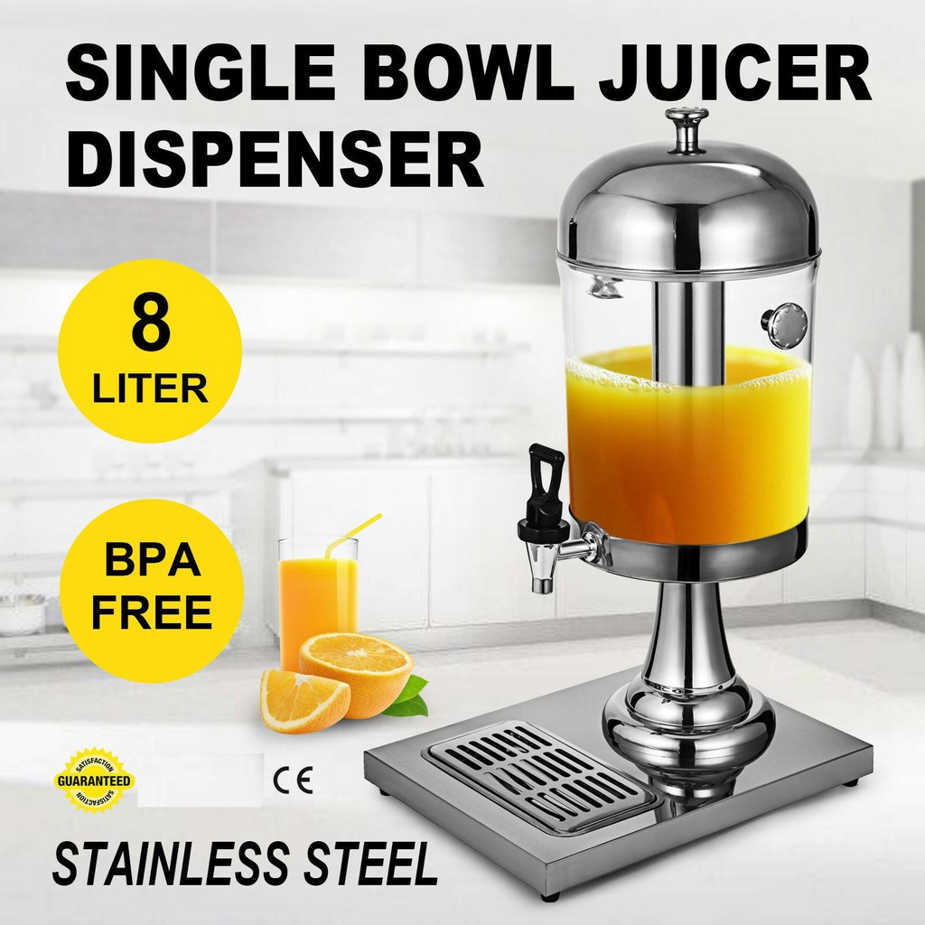 8L Stainless Steel Juice Dispenser with ice chamber (Chrome Plated
