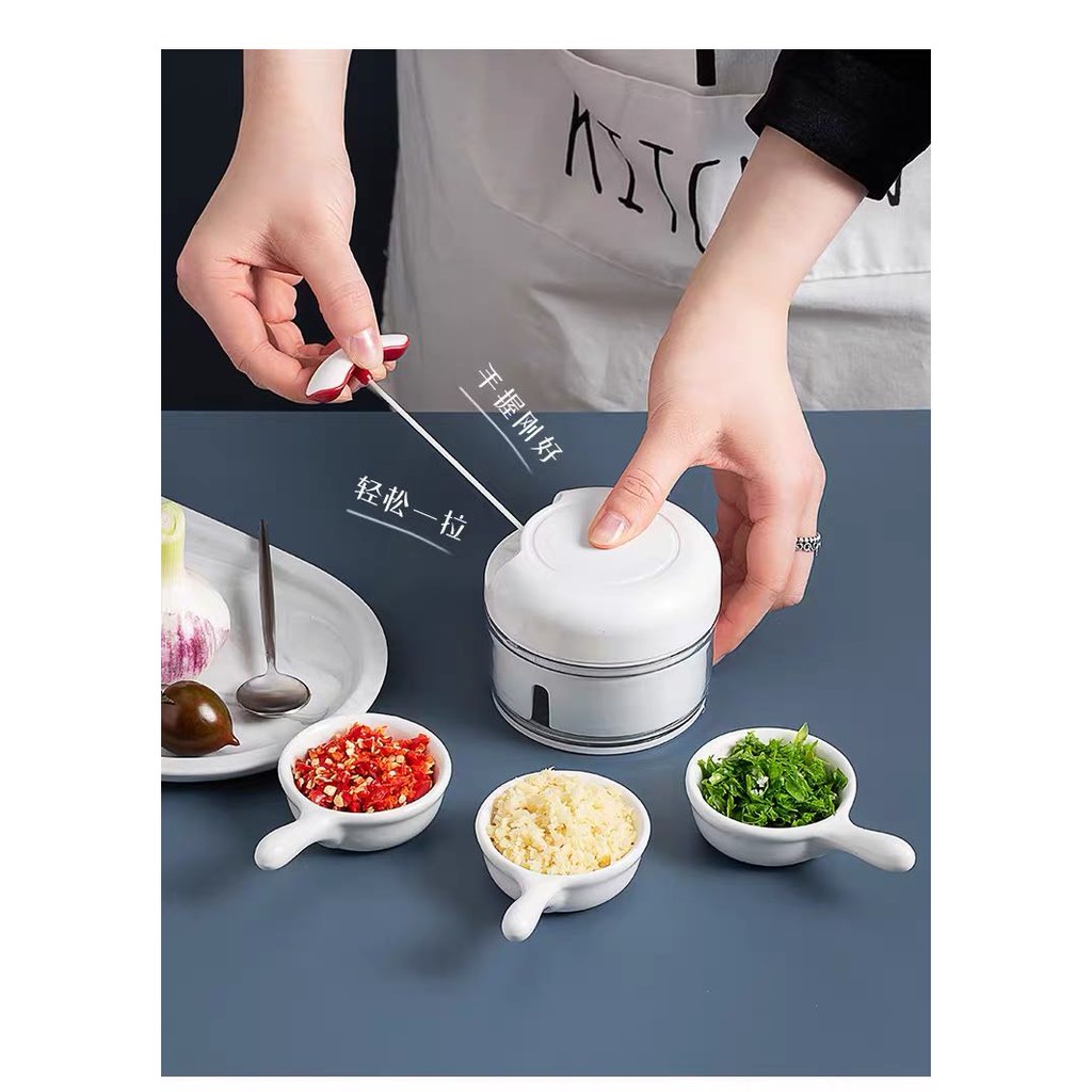 Multi-Functional Vegetable Cutter Pull String Garlic Mini Stainless ...