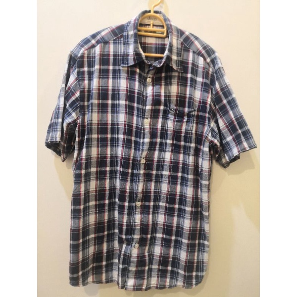 JEEP Men Short Sleeve Woven Check Shirt Checker Corak Kotak Kotak Baju ...