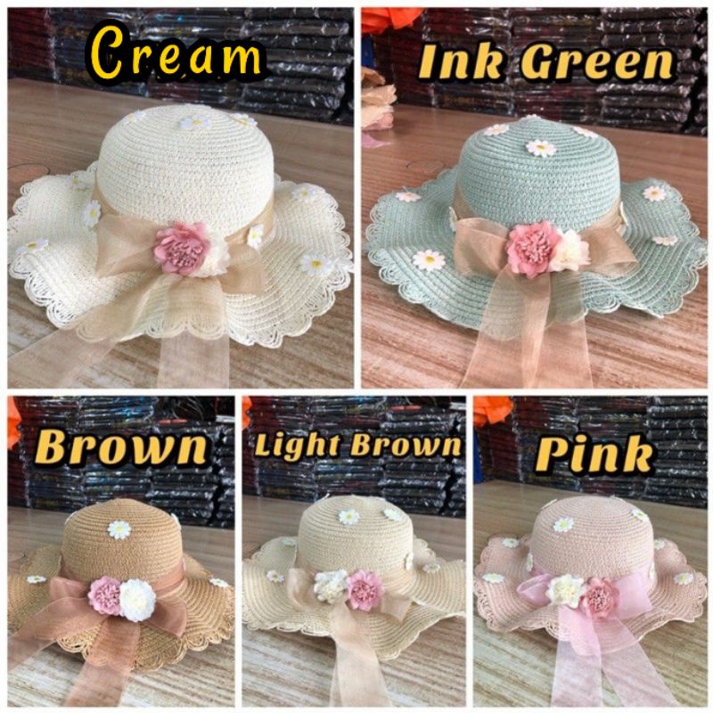 🔥 READY STOCK 🔥 Topi Pantai Bunga Budak Perempuan Flower Beach Hat for ...