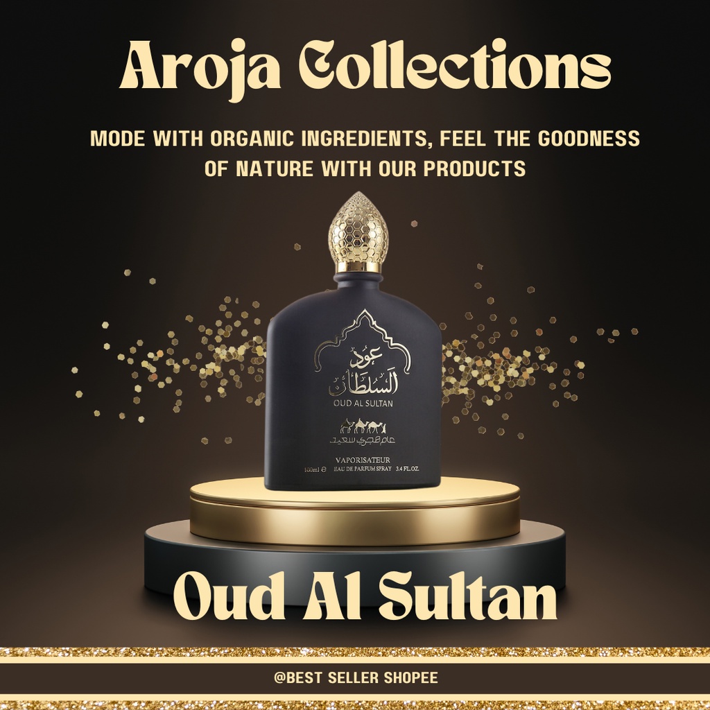 Oud Al Sultan Black Eau De Parfum Spray For Men 100Ml Arabic perfume